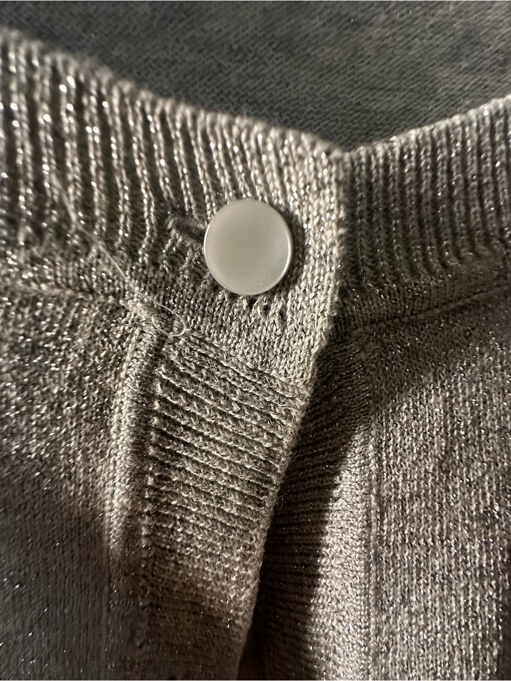 Talbots Light Gray Metallic Knit Cardigan Sweater - Picture 3 of 6